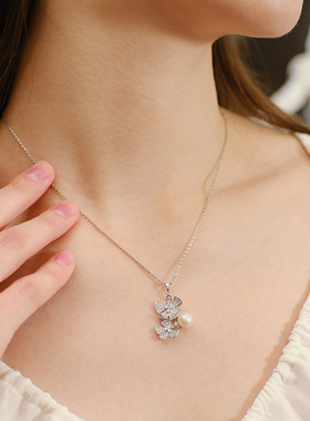 INCH EDITION繁花梦境珍珠花瓣项链简约精致锁骨链温柔气质