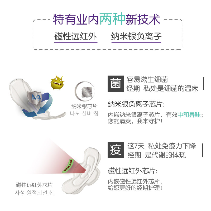 李丽安韩国原装进口日用8片卫生巾 ocshp卫生巾