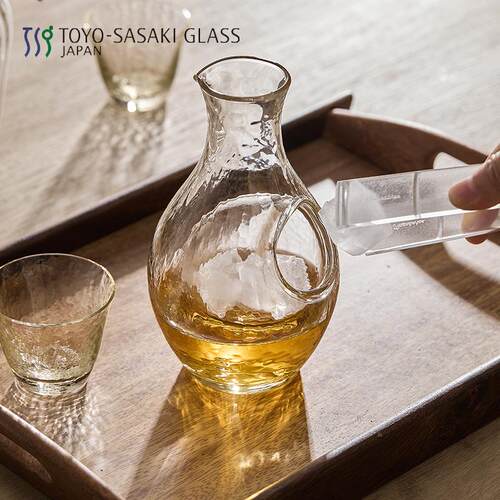 原装进口 冰见雪琥珀金箔蓝 东洋佐佐木 经典手工冷酒壶套装 - 图0