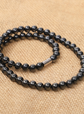 磁疗保健磁石项链磁性黑胆石项圈