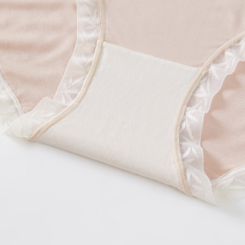 【10条装】YANGXIN氧心竹净中腰内裤抑菌花边无痕简约女士内裤