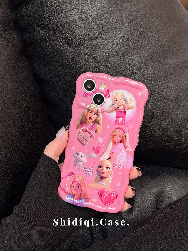 粉色卡通艾莎公主diy贴钻女手机壳 诗迪奇手机保护套/壳