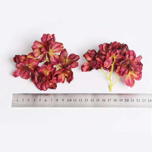 焦边绣球花朵 仿真花 假花 绢花 古风汉服头饰材料 diy手作配件 - 图1