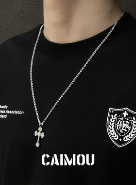 CAIMOU十字架项链嘻哈潮流男女款