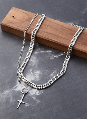 美式hiphop古巴吊坠项链钛钢嘻哈