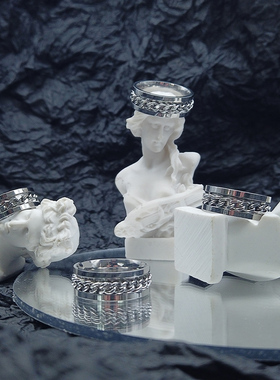 情侣小众设计欧美风高级钛钢戒指