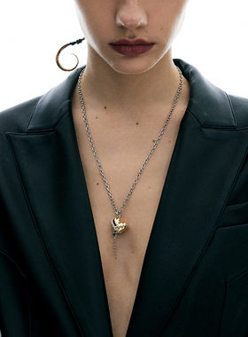 GUDSGAVE甜酷锁链爱心项链