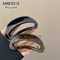 Retro Temperament Rear Brain Spoon Disc Hair Girl Shark Clip Large Hair Clip Hollowed-out Acetate Grip Clip Arched Horsetail Clip Hair Accessories