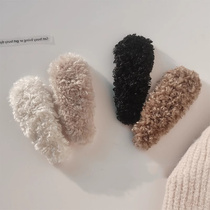 Fashion plush bb clip autumn winter out 100 lap girl side Liu Hai smashed hairpin hairpin cute big hairpin hairpin