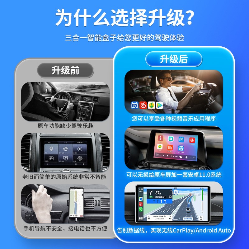 Carlinkit车连易适用奔驰奥迪大众福特原车CarPlay转安卓系统盒子 - 图2