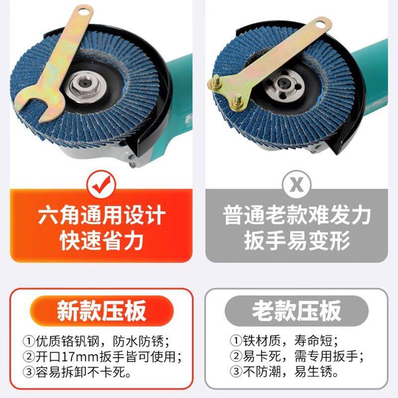 角磨机压板改装六角螺丝通用手磨机配件角磨机易拆卸扳手配件大全