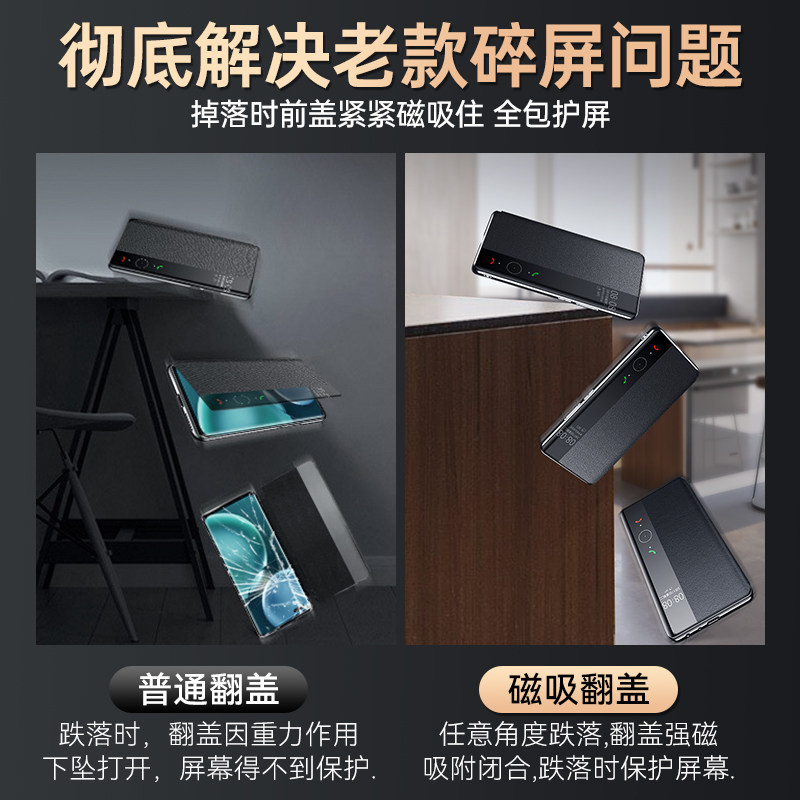 [升级新款]适用荣耀Magic4手机壳新款磁吸真皮翻盖Magic6pro智能视窗全包防摔保护套maigc5超薄外壳男,淘宝优惠券,粉丝福利购,淘宝优惠卷