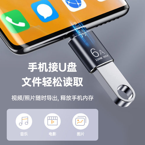 typec转USB3.0转接头otg车载充电转换器适用苹果15/16pro华为oppo小米vivo手机ipad平板电脑连接U盘键盘鼠标 - 图2