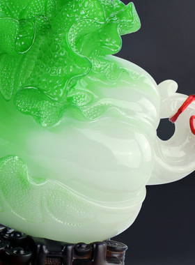大德仁玉白菜摆件开业礼品创意乔迁实用精美树脂商务植物盆景