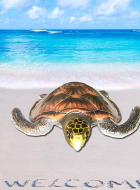 欧式仿真玻璃钢立体海龟玳瑁工艺品摆件大堂酒店客厅纯手工装饰品