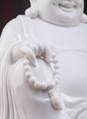 陶瓷弥勒佛像摆件弥勒菩萨像德化白瓷佛像供奉家用大肚笑佛
