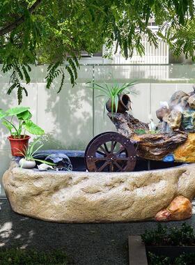 户外假山流水喷泉别墅花园阳台循环水景风水轮招财鱼池庭院造景观