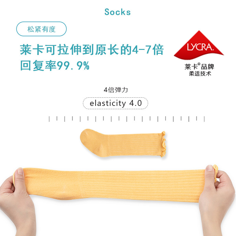 艾尼熊春秋纯棉宝宝新生过膝长筒袜 艾尼熊儿童袜子(0-16岁)