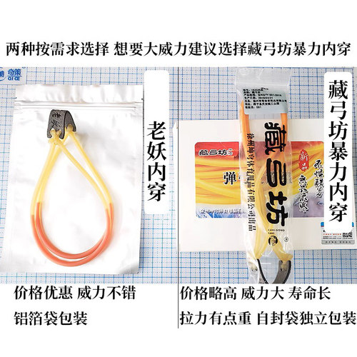 藏弓坊暴力内穿弹弓圆皮筋耐用成人高弹力弹工抗冻传统橡皮筋加厚 - 图0