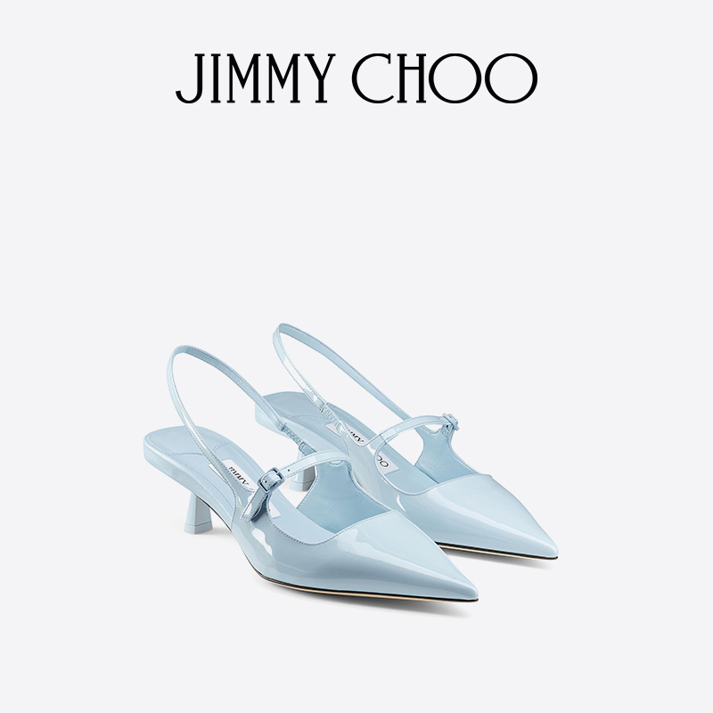 [限时折扣]JIMMY CHOO/DIDI 45 女士漆皮一字带后空露跟高跟鞋JC - 图0