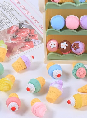 夏日多巴胺配色大头甜筒 彩色仿真食玩冰淇淋迷你超市DIY饰品配件