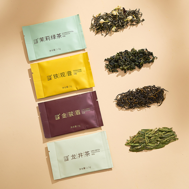 【顺手买】西湖工夫四大茗茶组合装龙井茶铁观音金骏眉茉莉绿茶 - 图2