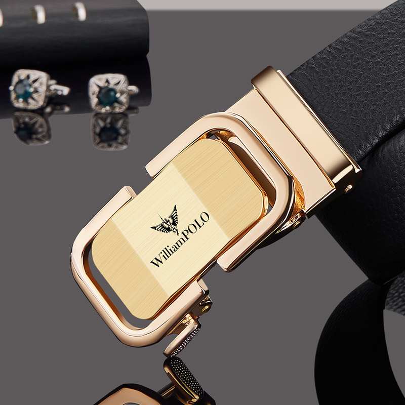 保罗男士头层牛皮自动扣2022皮带 williampolo亿缘腰带/皮带/腰链