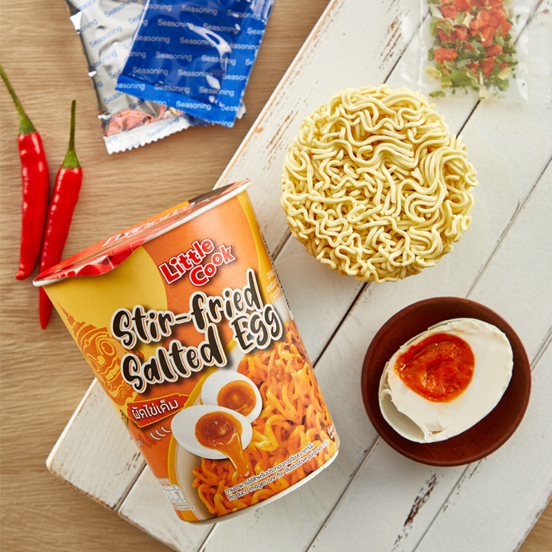小厨师LittleCook泰式咸蛋黄风味干拌面70g*3杯装方便面泡面速食