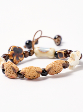 西町村屋可爱小狗陶瓷手链女