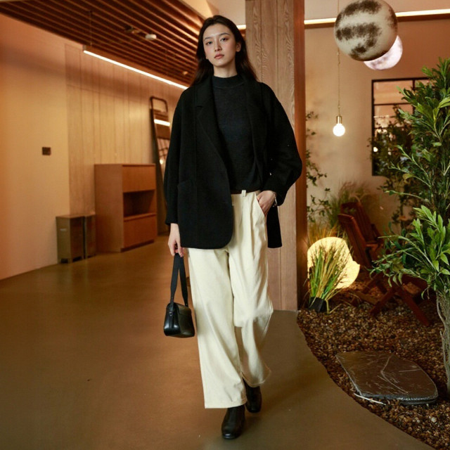 Nishimachi village house design oversized mid-length coat