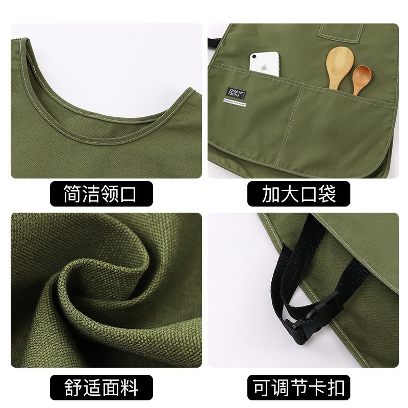 2024新款马甲式围裙冬季咖啡师理发店工作服女坎肩可定制logo印字