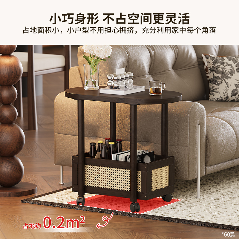 客厅复古小推车移动创意置物架沙发边几茶几零食收纳架子2025新款 - 图2