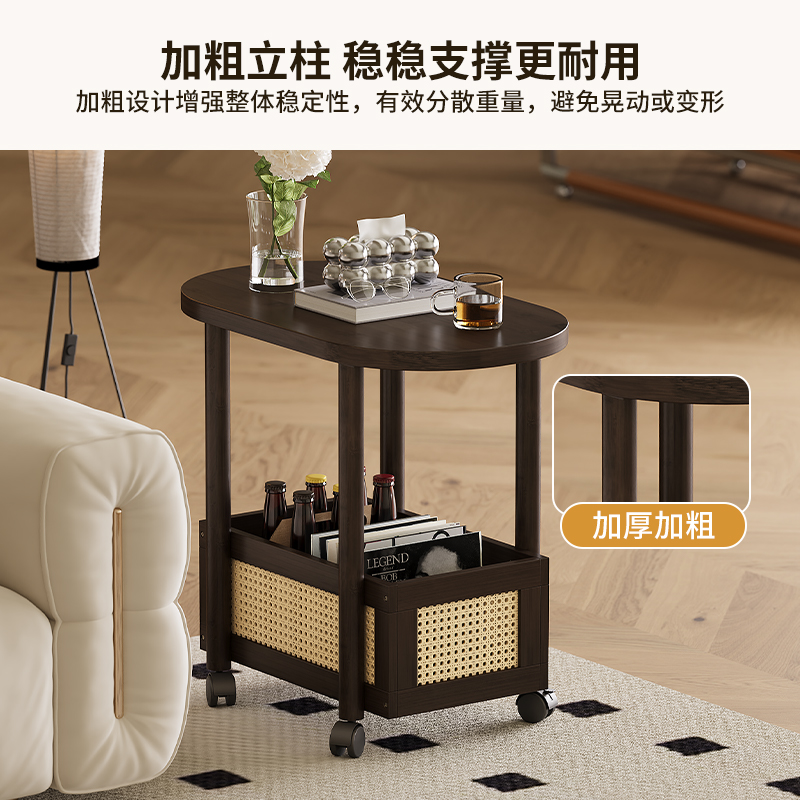 客厅复古小推车移动创意置物架沙发边几茶几零食收纳架子2025新款 - 图3