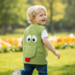 小猪大卫1-3岁宝宝贴身马甲 恐龙狐狸款颗粒绒磨毛