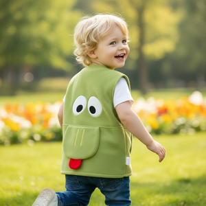 小猪大卫1-3岁宝宝贴身马甲 恐龙狐狸款颗粒绒磨毛