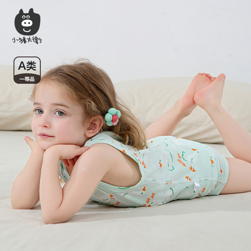 小猪大卫婴儿工字小背心夏男女宝宝薄款无袖上衣A类打底汗衫 - 图2