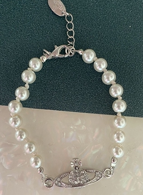 2024年经典土星珍珠手链高质量镶钻星球吊坠网红简约个性热卖百搭