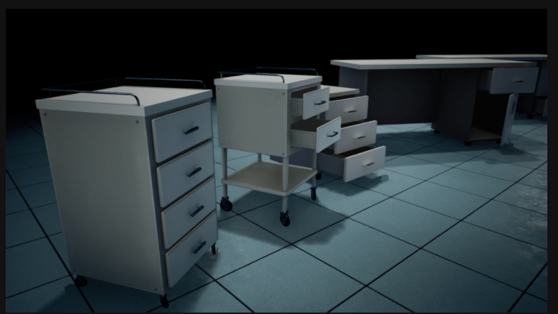 UE4写实医院医疗设备担架UE5睡床道具 Hospital Props 02 - 图1