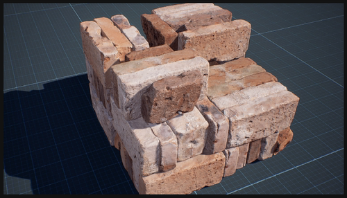 UE4写实照片级砖头砖堆UE5砖块道具素材Photo Scanned Bricks - 图1