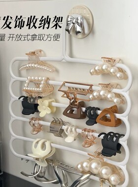 鲨鱼夹收纳架壁挂大容量多层学生宿舍发箍头饰抓夹发饰整理架神器