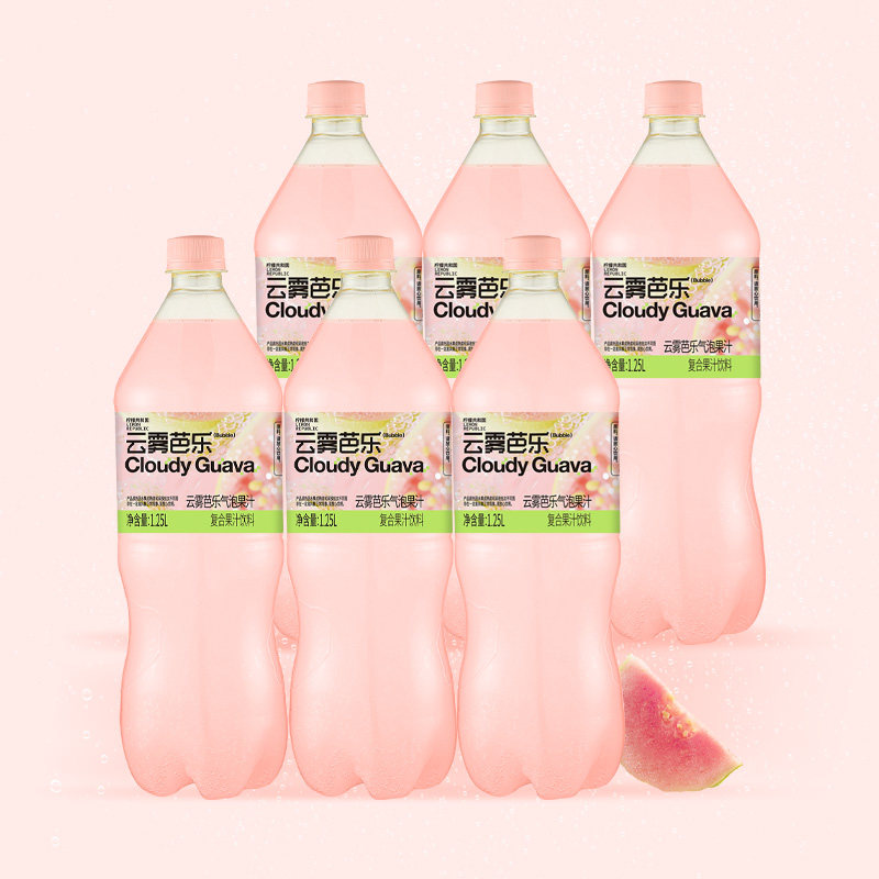 柠檬共和国云雾柠檬芭乐气泡果汁饮料 清爽解腻汽水饮品大瓶1.25L