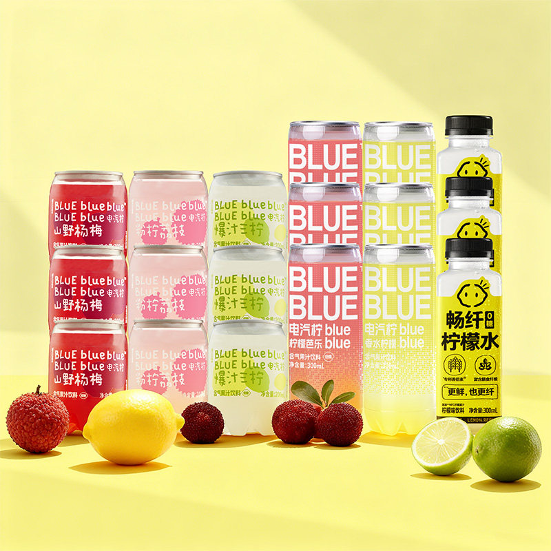 柠檬共和国荔枝山野杨梅三柠迷你气泡水果汁饮料清爽解腻汽水饮品
