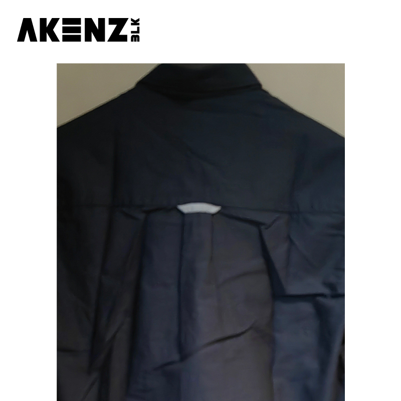 AKENZBLK蓝色休闲长袖衬衫男士23秋冬新品AP80ST01-010 - 图2