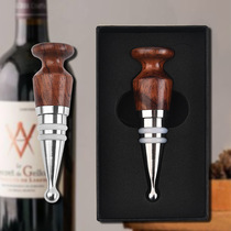 304 Stainless Steel Flowers Pear Wood Red Wine Plug Creative Home Seal Seau Style Silicone Preservation Wine Cork