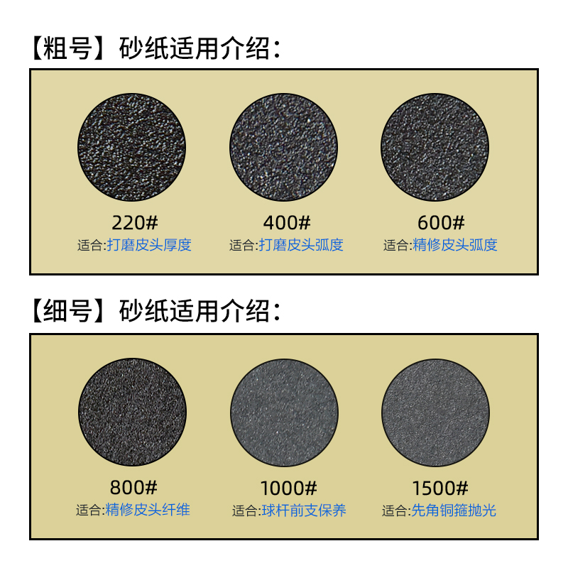 台球杆修换皮头打磨砂纸抛光杆保养球杆修理工具套装台球用品配件 - 图1