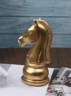 创意家居树脂摆件装饰品国王王后国际象棋棋子酒柜工艺品战马