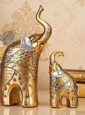 树脂工艺品欧式情侣大象客厅家居装饰品酒柜书房摆设结婚礼物