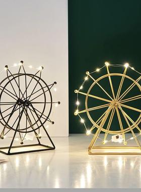 摆件轻奢旋转摩天轮家居装饰品客厅酒柜灯办公室桌面玄关