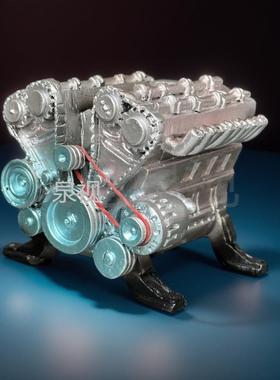 新款发动机树脂摆件家居庭院机械朋克个性潮流现代科技齿轮