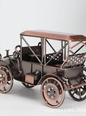 欧式复古老爷车模型铁艺老爷车模型创意家居饰品新房情人节礼物